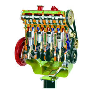 Engine with Double overhead camshaft (DOHC) cutaway AE45445M