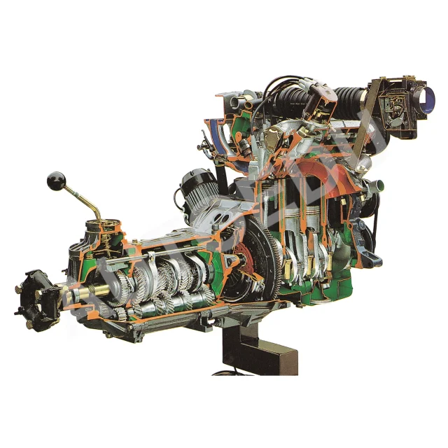 Petrol (gasoline) engine with gearbox cutaway AE45152E